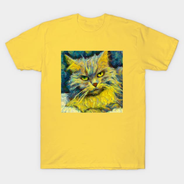 Portrait of Cat in Van Gogh's Style T-Shirt by Star Scrunch